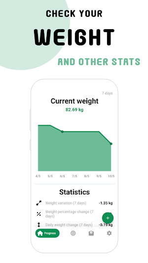 Weight tracker with goals Screenshot 1
