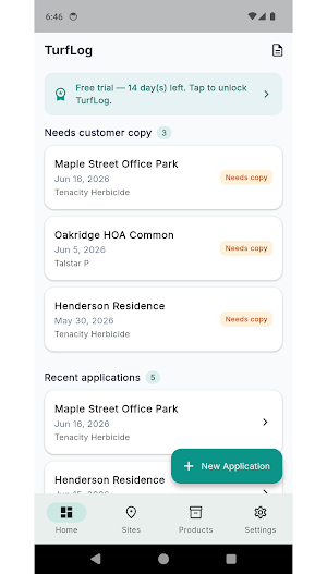 TurfLog: Pesticide Spray Log Screenshot 1