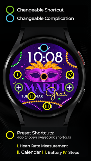 TVV Mardi Gras Watch Face Screenshot 3