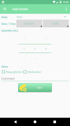 MesureBib - Baby diary (Bottles, diapers and more) Screenshot 0