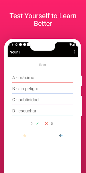 Practice Spanish Turkish Words Screenshot 3