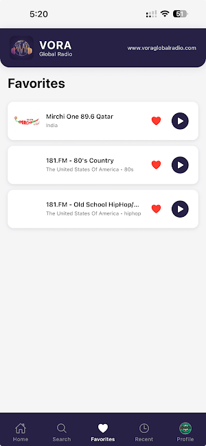 VORA Global Radio Screenshot 1