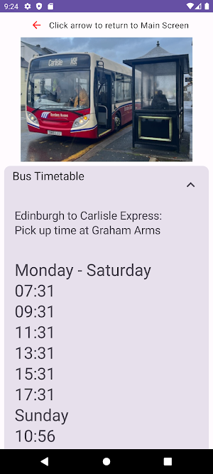 Longtown Bus Timetable Screenshot 2