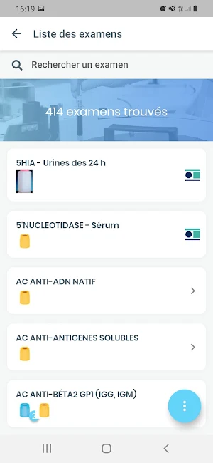 LBM BIO MEDI QUAL CENTRE - Catalogue des examens Screenshot 3