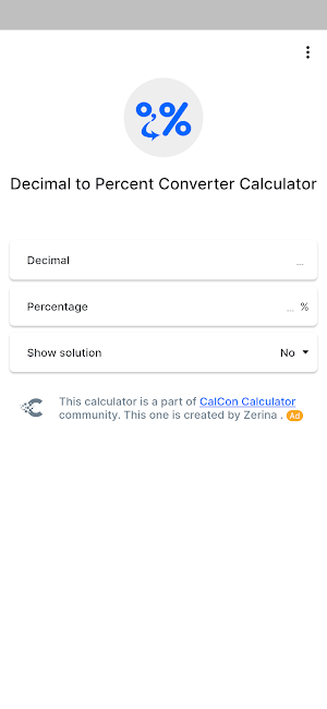Decimal to Percent Converter Screenshot 0