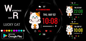 Lucky Cat Digital Watch Face Screenshot 0
