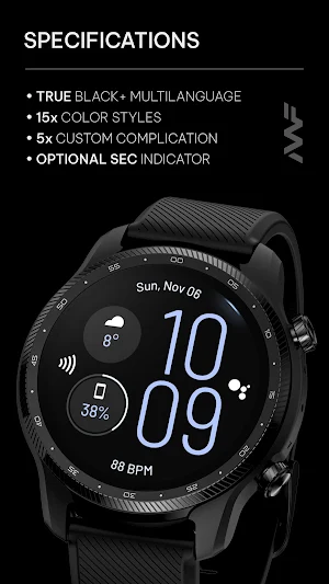 Awf Slim Digital - WearOS face Screenshot 3