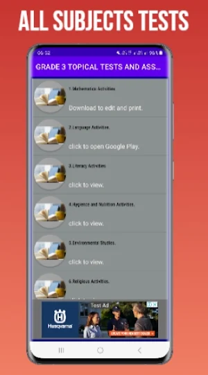 Grade 3 Subjects Topical Tests Screenshot 0