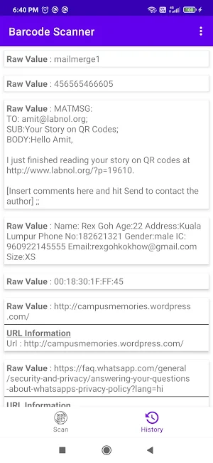 Barcode Scanner : Scan barcode Screenshot 2