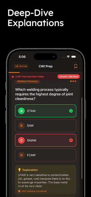 CWI Welding Exam Prep Screenshot 0