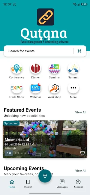 Qutana Events Management Screenshot 0