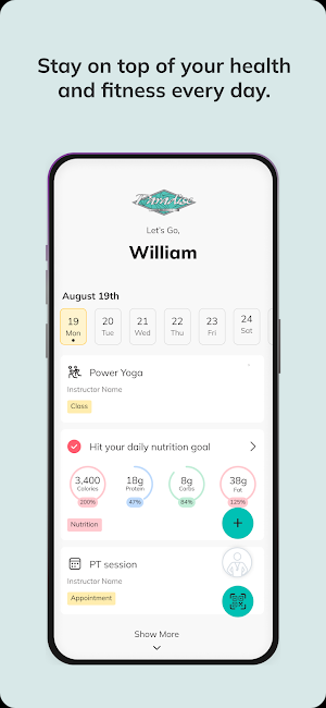 Paradise Fitness App Screenshot 1