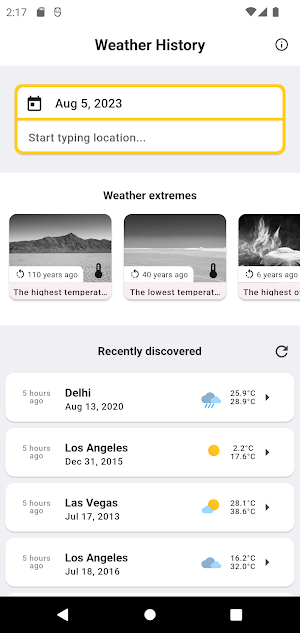 Weather History Screenshot 0