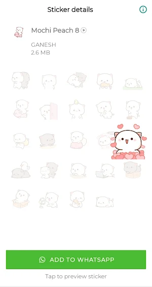 Animated Mochi Peach Stickers Screenshot 3