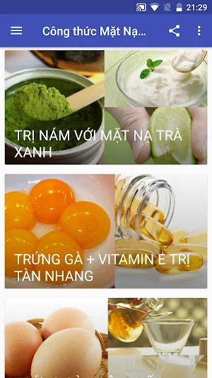 Công thức Mặt Nạ Dưỡng Da Screenshot 1