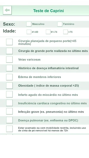 Risco e Prevenção de TEV Screenshot 1