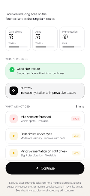 SkinCue: Skin Coach Screenshot 1
