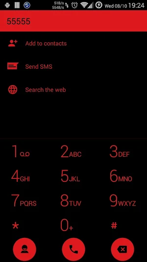 Dialer theme Flat Black Red for Drupe and ExDialer Screenshot 1