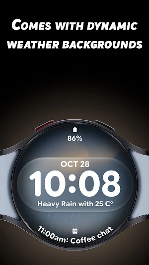 Glass Weather 4 - Watch face Screenshot 1
