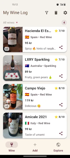 My Wine Log Screenshot 0