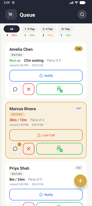 Wait Table Screenshot 0