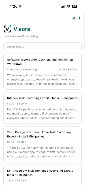 Visora Mobile Screenshot 0