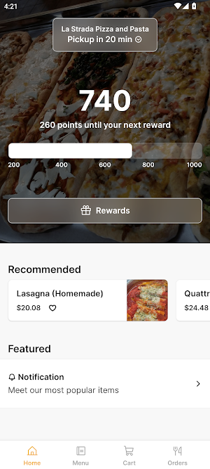 La Strada Pizza and Pasta Screenshot 0