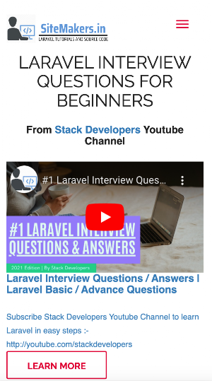 Site Makers - Laravel Courses Screenshot 1