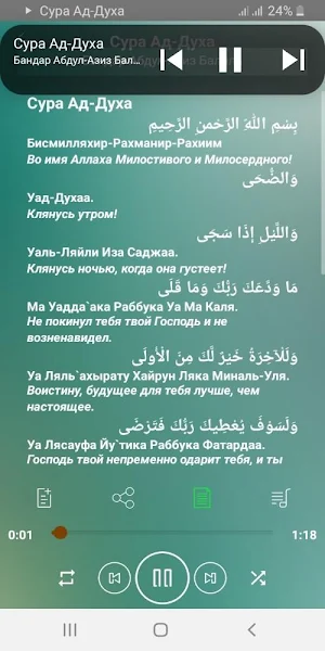 Сура Ад-Духа аудио и  текст Screenshot 0