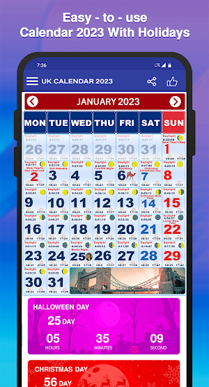 UK Calendar 2023 Screenshot 1