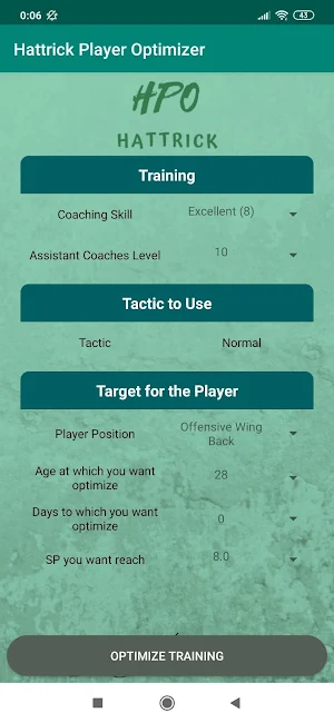 Hattrick Player Optimizer Screenshot 3