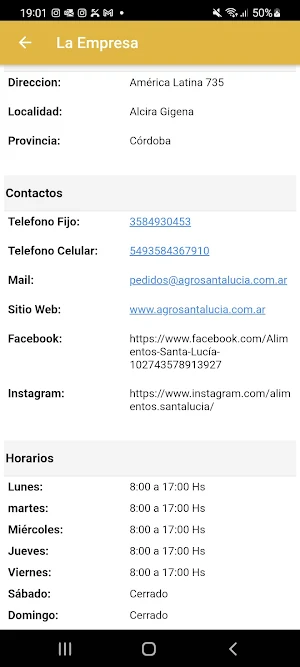 Santa Lucía Alimentos Screenshot 2
