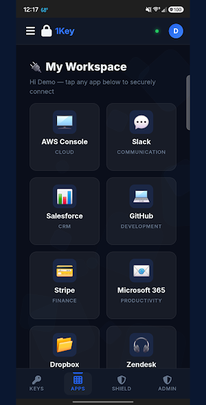 1Key Secure Access Screenshot 1