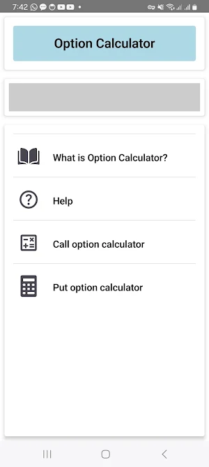 Option Calculator Screenshot 0