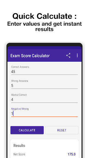 Exam Score Calculator Screenshot 1