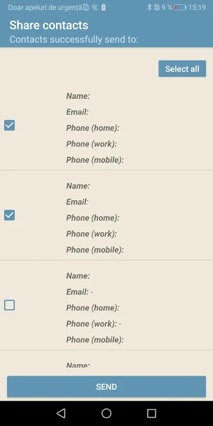 Share contacts Screenshot 1