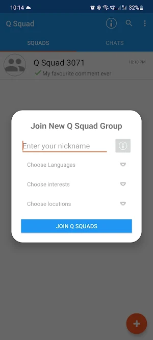 Q Squad : Chat with strangers Screenshot 1