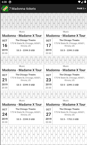 Event Tickets Screenshot 2
