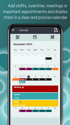 Work shifts calendar & salary Screenshot 3
