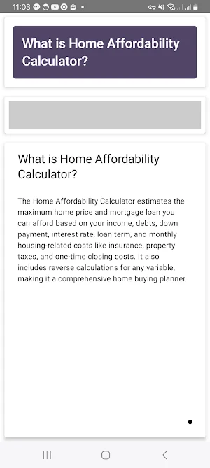 Home Affordability Calculator Screenshot 1