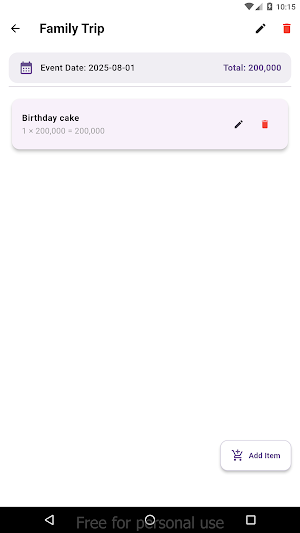 Event Shopping Planner Screenshot 3