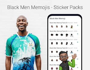 Black Men Memoji Stickers WA Screenshot 0