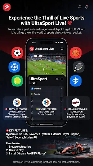 UltraSport Live: HD Sports TV Screenshot 0