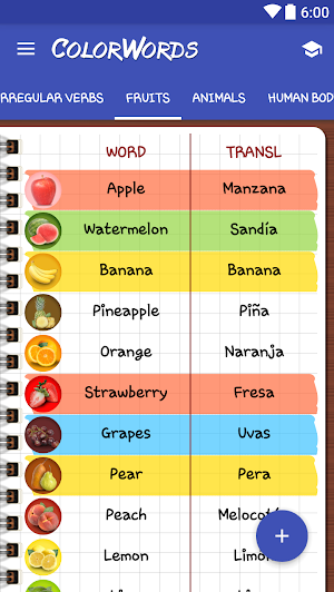 Color Words: Vocabulary Notebook Screenshot 0