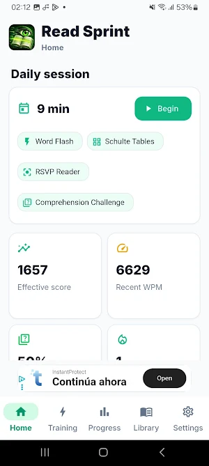 RapidLector: Speed Reading Screenshot 1