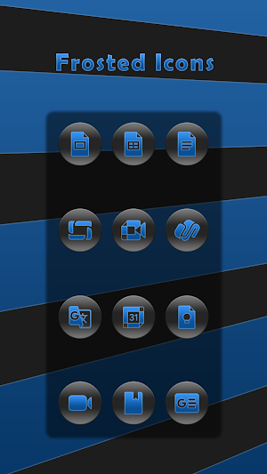 Frosted Blue On Gray Icons Screenshot 1