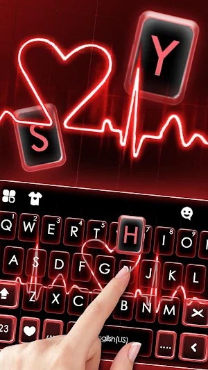 Red Heartbeat Keyboard Theme Screenshot 1