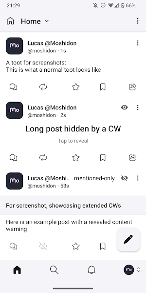 Moshidon for Mastodon Screenshot 0