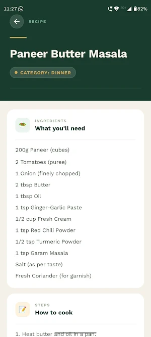 Green Food Diary Screenshot 3
