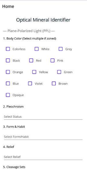 Optical Mineral Identifier Screenshot 1